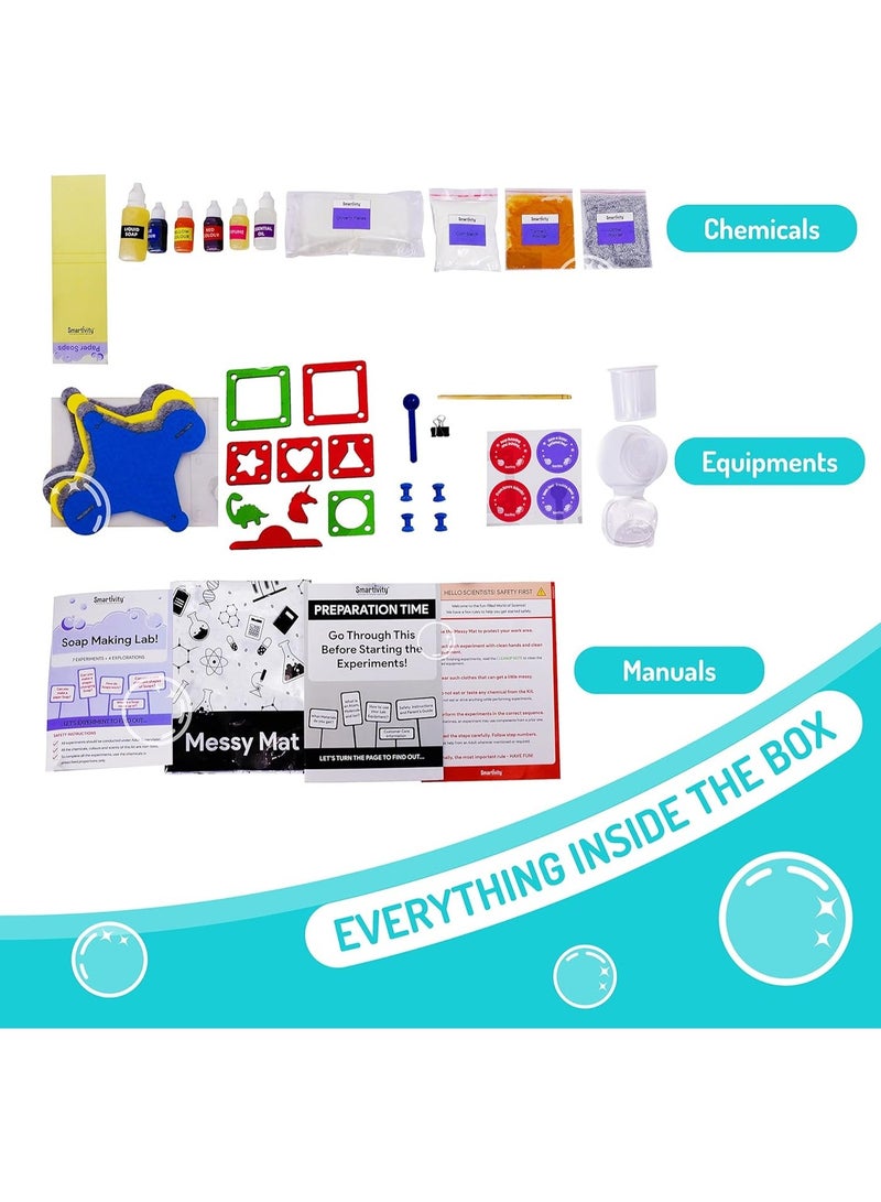 سمارتيفيتي مجموعة سمارتيفيتي لصنع الصابون للأطفال من 6 إلى 14 عامًا | 7 أنواع من الصابون | 5 قوالب بأشكال مختلفة | مجموعة تجارب علمية للأولاد والبنات، آمنة وغير سامة، هدية مثالية لأعياد الميلاد | لعبة تعليمية ممتعة للأطفال من سن 6 إلى 14 عامًا - Image 2